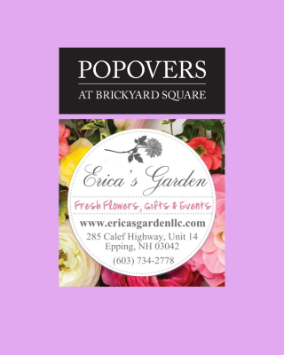 Popovers and Erica's Garden logos on color coded background
