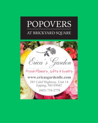 Popovers and Erica's Garden logos on color coded background